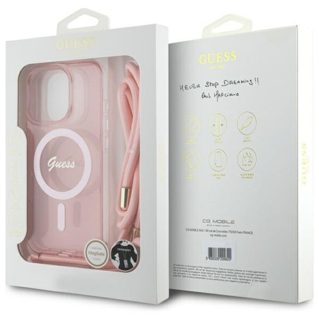 GUESS ETUI HARDCASE CROSSBODY CORD SCRIPT DO MAGSAFE DO IPHONE 16 PRO 6.3