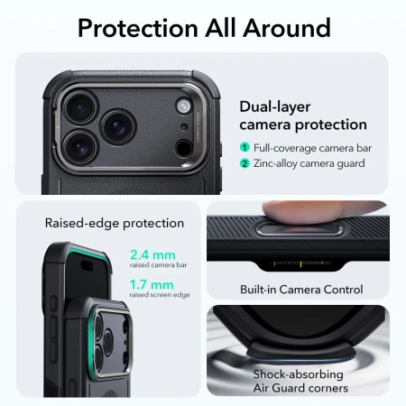 ESR ETUI CYBER KICKSTAND MAGSAFE DO IPHONE 17 PRO STAND I WZMOCNIONA
