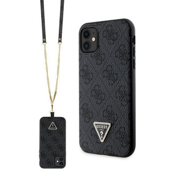 Etui Guess GUHCN61P4TDSCPK na iPhone 11 / Xr - czarne Crossbody 4G Metal Logo