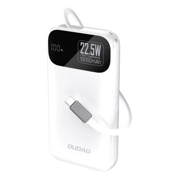 DUDAO POWERBANK K31 10000 MAH 22,5W PD DO TELEFONÓW Z WBUDEDNYM KABLEM