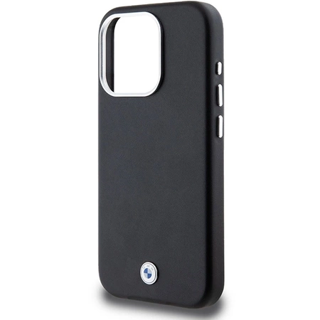 Etui BMW Signature Wrapped Metal MagSafe na iPhone 15 Pro - czarne