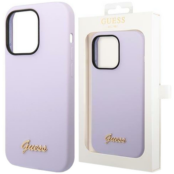 Guess GUHCP14XSLSMU iPhone 14 Pro Max 6,7" fioletowy/purple hard case Silicone Vintage Gold Logo