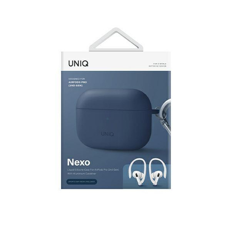 UNIQ etui Nexo AirPods Pro 2 gen + Ear Hooks Silicone niebieski/caspian blue