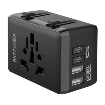 BLITZWOLF ADAPTER PODRÓŻNY 4W1 DO USB C PD 20W 2XUSB DO TELEFONÓW