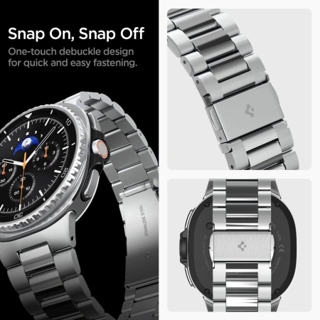 Pasek Spigen Modern Fit Band na Samsung Galaxy Watch 40 / 44 / 46 mm - srebrny