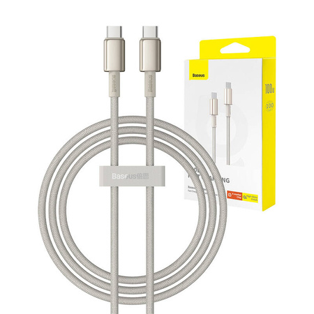 BASEUS KABEL USB-C DO USB-C 100W PD DO TELEFONÓW 1M ZŁOTY SZYBKIE ŁADOWANIE