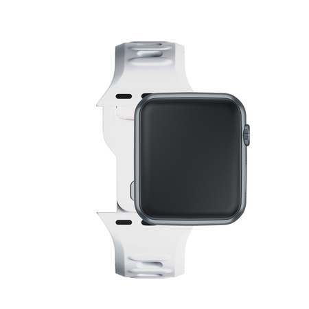 38/40/41/42 mm White (small) - 3mk Silicone Watch Strap for Apple
