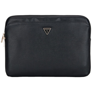 Torba Guess Sleeve 14 Grained Zipper    Pocket Triangle Logo czarny
