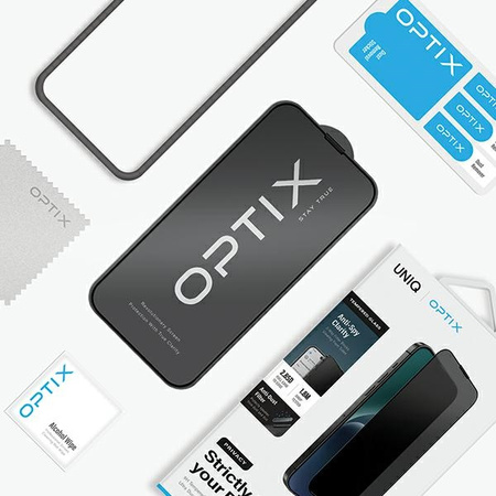 UNIQ PRIVACY SZKŁO HARTOWANE DO IPHONE 15 PRO 6.1 Z APLIKATOREM Z OCHRONĄ