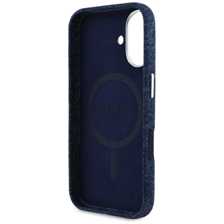 GUESS ETUI CASE TPU DO IPHONE 16 DO MAGSAFE DENIM TRIANGLE LOGO MAGNETYCZNE