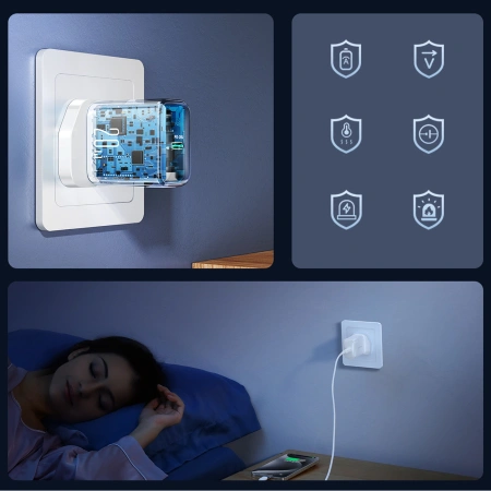 JOYROOM ŁADOWARKA SIECIOWA JR-TCF20 PD 20W DO TELEFONÓW Z WTYCZKĄ UK