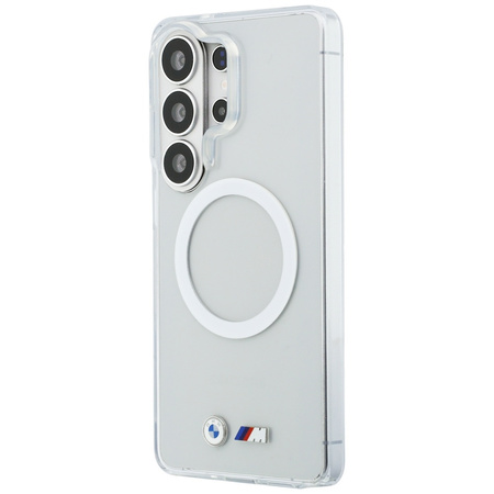 Etui BMW IML Shockproof Metal Logo MagSafe do Samsung Galaxy S26 Ultra przezroczysty