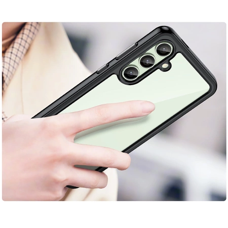 HURTEL ETUI DO SAMSUNG GALAXY S24 FE OUTER SPACE Z RAMKĄ ŻELOWĄ PROTEKCYJNE