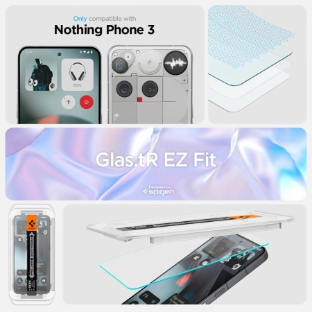 SPIGEN SZKŁO HARTOWANE GLAS.TR EZ FIT DO NOTHING PHONE 3 2-PACK