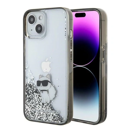 KARL LAGERFELD ETUI LIQUID GLITTER DO IPHONE 15 14 13 6.1 Z CHOUPETTE