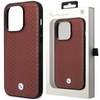 Etui BMW BMHMP14L22RFGR na iPhone 14 Pro burgundowy/burgundy Leather Diamond Pattern MagSafe