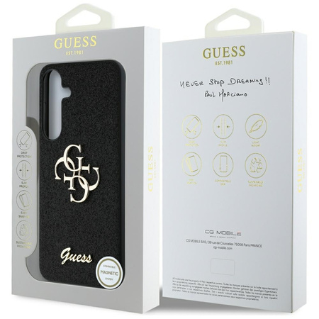 GUESS POKROWIEC ETUI TPU FIXED GLITTER 4G METAL LOGO DO SAMSUNG GALAXY S25