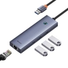 BASEUS HUB USB-A 4W1 DO LAPTOPA PC 3 X USB-A 3.0 RJ45 ZŁĄCZE SZYB