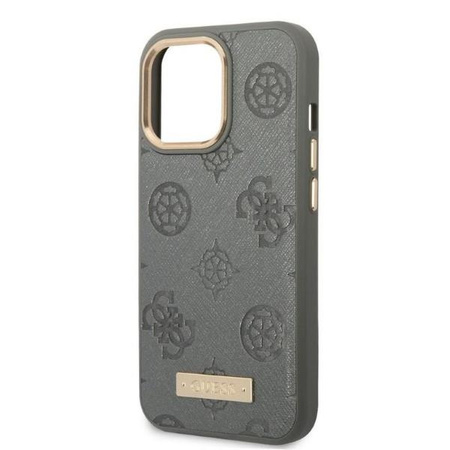 Guess GUHMP13XSAPSTG iPhone 13 Pro Max 6,7" szary/grey hardcase Peony Logo Plate MagSafe