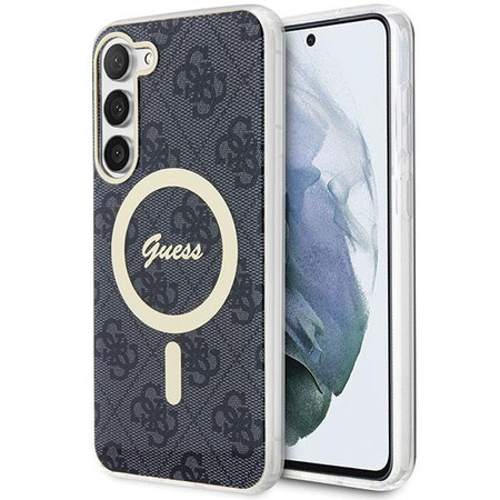 Etui Guess GUHMS23SH4STK S23 S911 - czarne 4G MagSafe