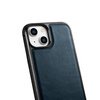iCarer Leather Oil Wax etui pokryte naturalną skórą do iPhone 14 Plus (kompatybilne z MagSafe) niebieski (WMI14220719-BU)
