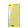 Baseus Frosted Glass Case etui pokrowiec do iPhone 13 sztywna obudowa z żelową ramką przezroczysty (ARWS000602)