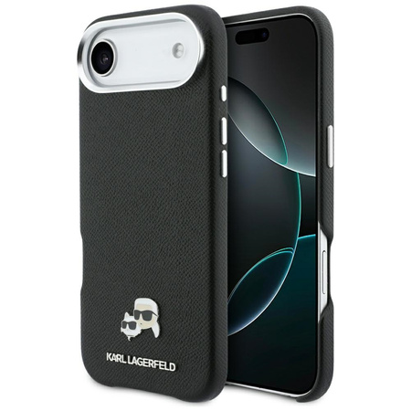 Etui Karl Lagerfeld Karl & Choupette Head Pins Saffiano MagSafe do iPhone Air czarny