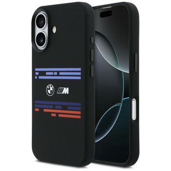 Etui BMW M Silicon Horizontal Line       MagSafe do iPhone 17 czarny