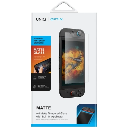 UNIQ SZKŁO MATOWE OPTIX MATTE DO NINTENDO SWITCH 2 OCHRONNE