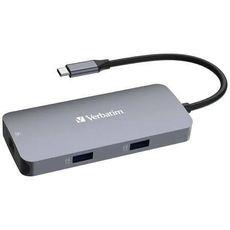 Verbatim Adapter Hub USB-C - HDMI/USB-C  /Eternet/2xUSB-A 3.0 aluminiowy/aluminum 32150