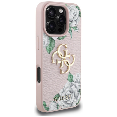 GUESS ETUI CASE DO IPHONE 16 PRO MAX GRAINED ROSES LOGO 4G WYSOKIEJ JAKOŚCI