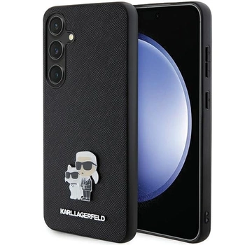 Etui Karl Lagerfeld Saffiano Karl&Choupette Metal Pin na Samsung Galaxy S24+ - czarne