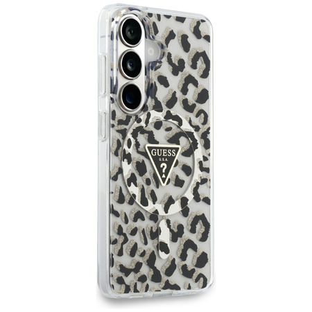 Etui Guess IML Leopard Print Triangle    MagSafe do Samsung Galaxy S26 czarny
