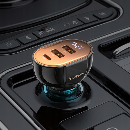 MCDODO MOCNA SZYBKA ŁADOWARKA SAMOCHODOWA MIERNIK 3X USB USB-C 100W LED