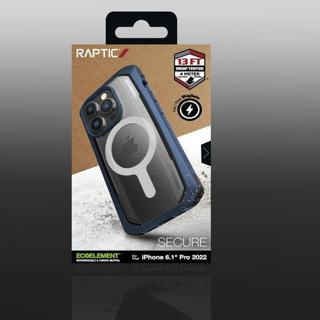 Raptic X-Doria Secure Case etui iPhone 14 Pro z MagSafe pancerny pokrowiec niebieski