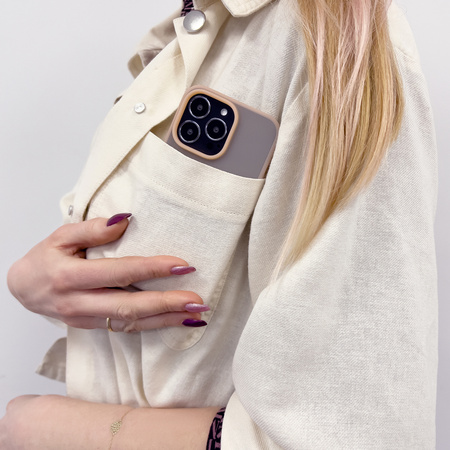 Kingxbar Plain Series etui pokrowiec do iPhone 13 silikonowa obudowa różowy