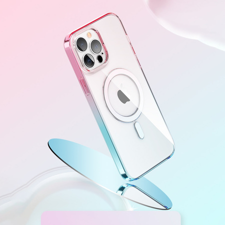 Kingxbar PQY Gradient Series magnetyczne etui do iPhone 13 Pro Max obudowa pokrowiec przezroczysty (kompatybilne z MagSafe)