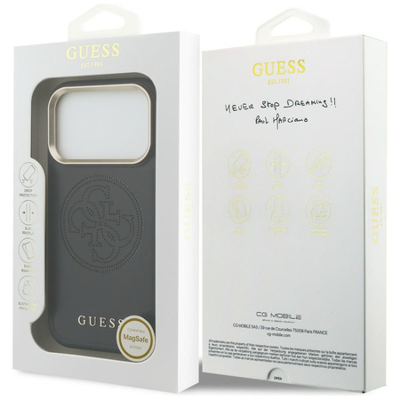Etui Guess Perforated 4G MagSafe do iPhone 17 Pro Max czarny