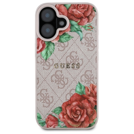 GUESS ETUI HARDCASE CASE DO MAGSAFE IPHONE 16 6 1 POKROWIEC RÓŻOWY FLOWERS