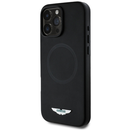 Etui Aston Martin HC FW Logo do iPhone 16 Pro MagSafe czarny