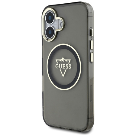 GUESS POKROWIEC TPU DO IPHONE 16 ETUI MAGNETYCZNE Z LOGO METAL MOUNTAIN