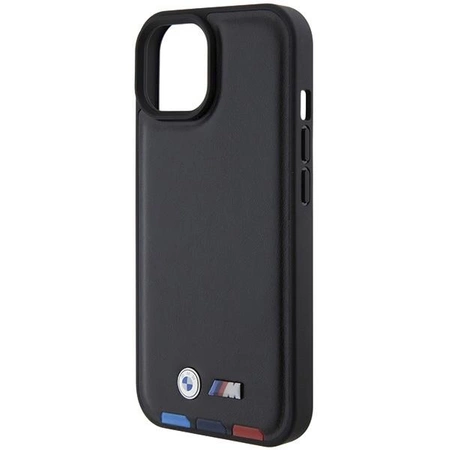 Etui BMW Leather Stamp Tricolor do iPhone 15 - czarne