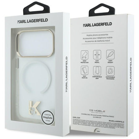 Etui Karl Lagerfeld IML K Head Logo MagSafe do iPhone 17 Pro Max przezroczysty