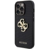 Etui Guess Leather Perforated 4G Glitter Logo na iPhone 15 Pro Max - czarne