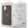 Etui Guess 4G Collection Leather Metal Logo MagSafe na iPhone 14 / 15 / 13 - brązowe