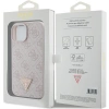 Etui Guess Leather 4G Triangle Strass do iPhone 15 - różowe