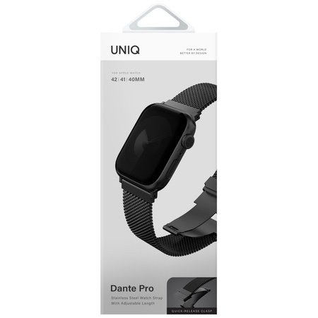 Pasek UNIQ Dante Pro do Apple Watch      42/41/40mm Stainless Steel grafitowy czarny