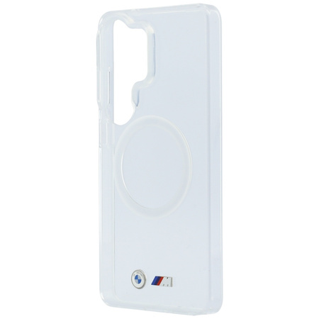 Etui BMW IML Shockproof Metal Logo MagSafe do Samsung Galaxy S26 Ultra przezroczysty