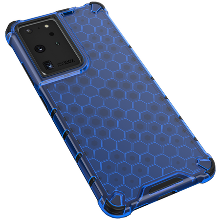 Honeycomb etui pancerny pokrowiec z żelową ramką Samsung Galaxy S22 Ultra niebieski