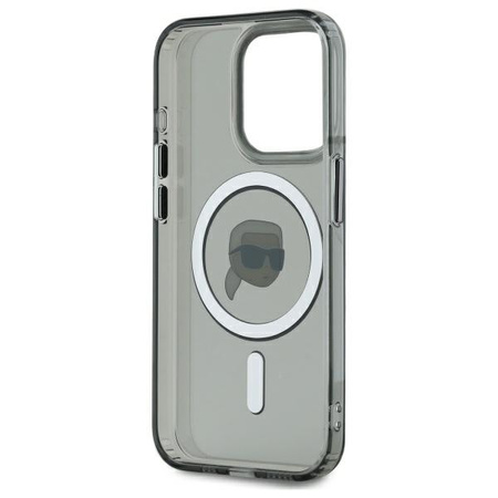 KARL LAGERFELD ETUI DO IPHONE 15 PRO MAX 6.7 HARDCASE Z METALOWYM LOGO KARL